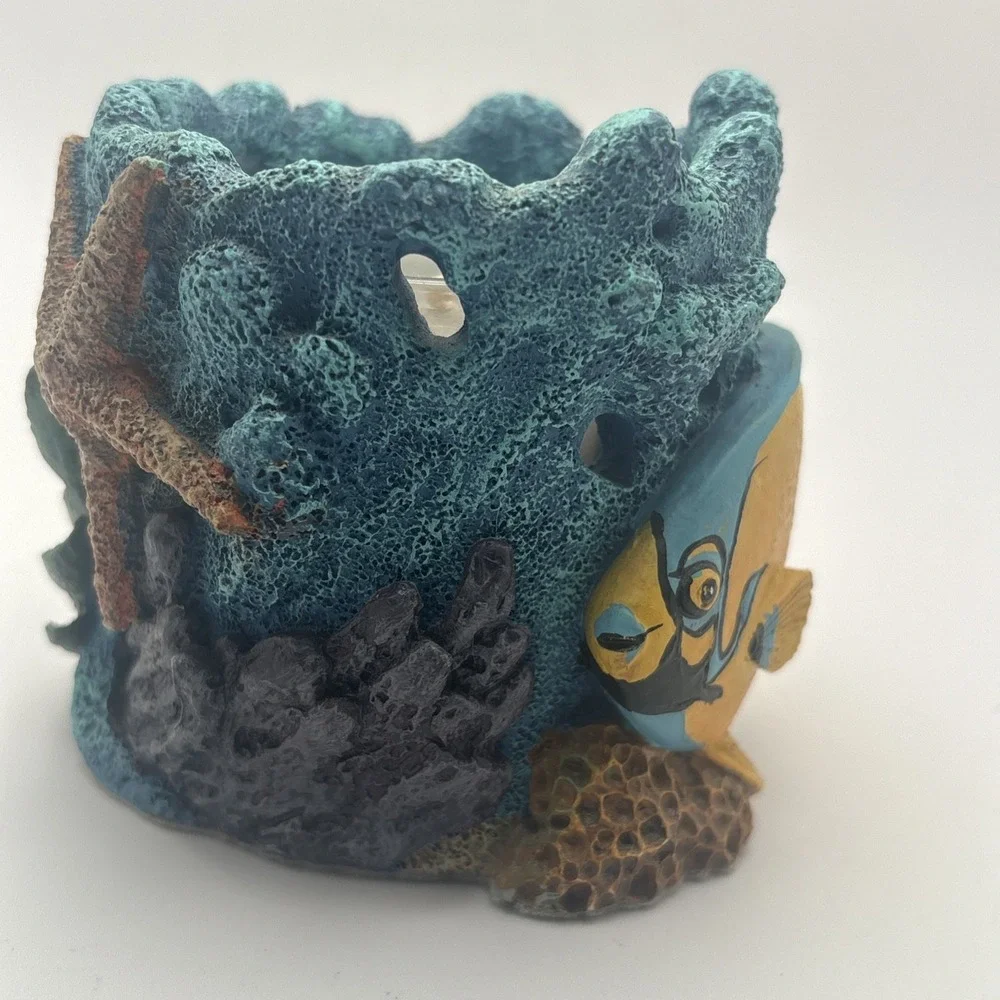 Vintage 1995 Figi Coral Reef‎ w/ Fish & Starfish, New Votive Candle